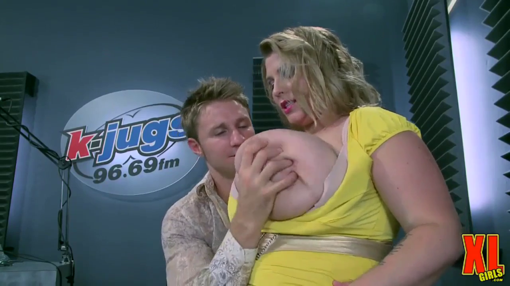 Fondling and admiring Renee Ross' big tits